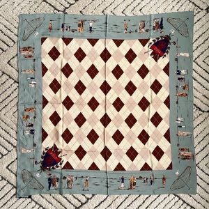 Rare Ralph Lauren Scribble Golf Silk Scarf, Size is 34”.